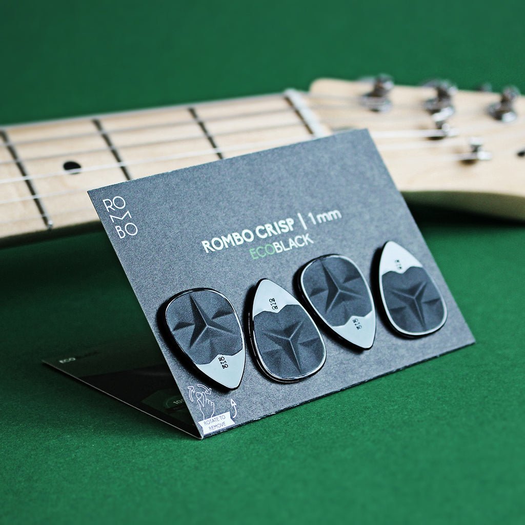 Rombo - The Rombo Crisp Pick Set EcoBlack (4 guitar picks) - La Boîte Musicale - Rombo Picks -