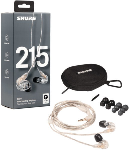 Shure SE215 Sound Isolating Earphones Clear - La Boîte Musicale - Isolating Earphones - Shure -