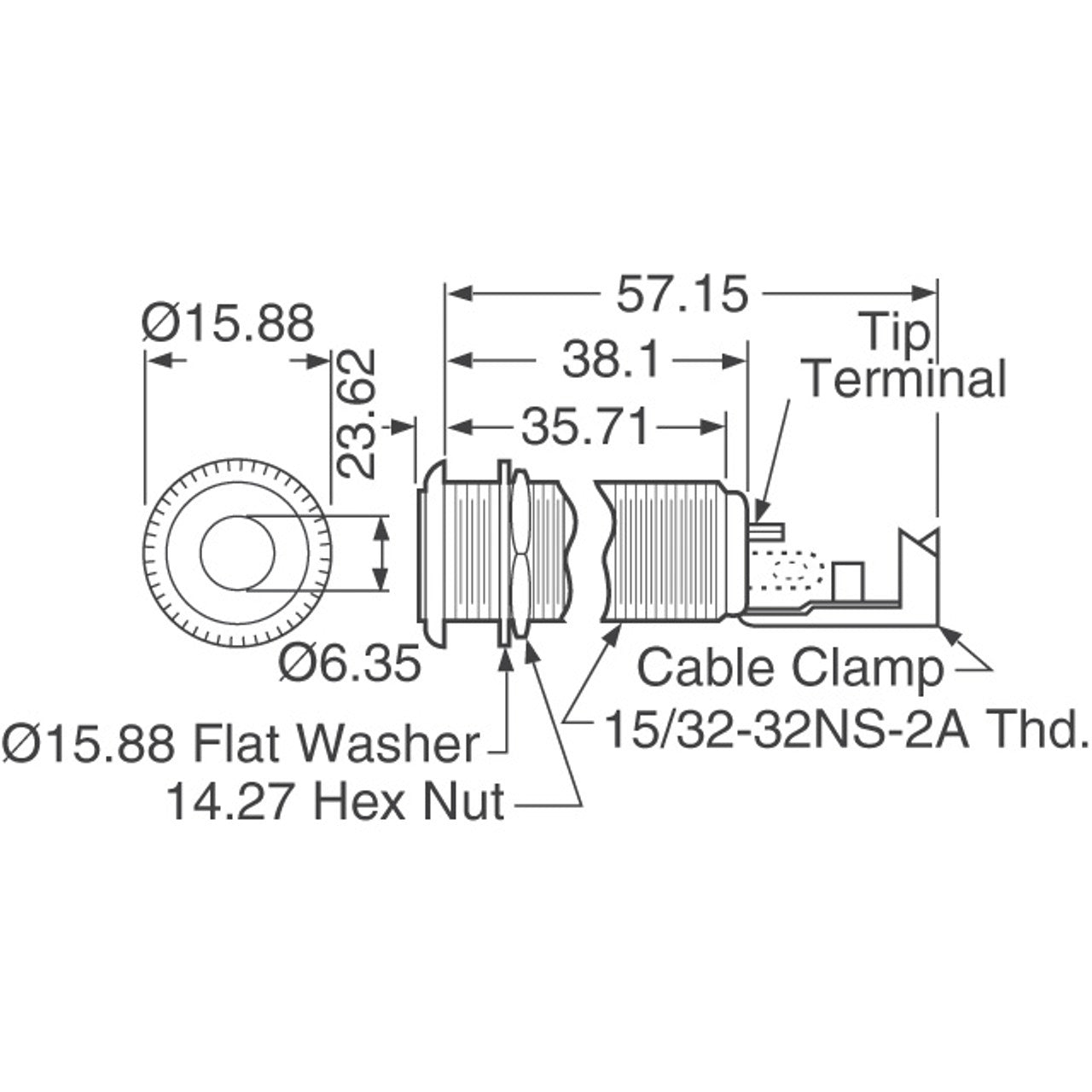 Switchcraft - 152B 1/4" Stereo Barrel Jack - La Boîte Musicale - Input Jacks - Switchcraft -