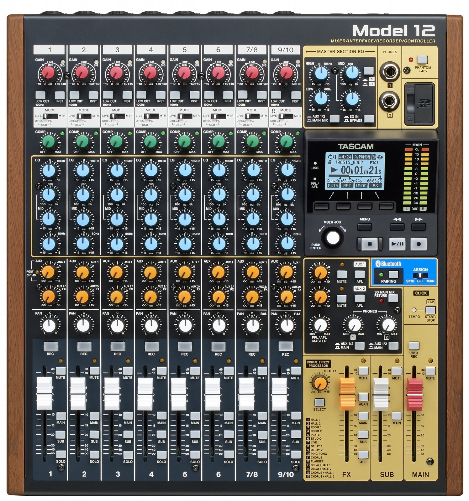 Tascam - 10 - Channel Mixer With 12 - Track Recorder And USB Audio Interface - La Boîte Musicale - Mixers - Tascam -