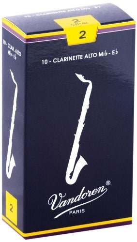 Vandoren - Alto Clarinet Traditional Reeds Strength 2; Box of 10 - La Boîte Musicale - La Boîte Musicale -