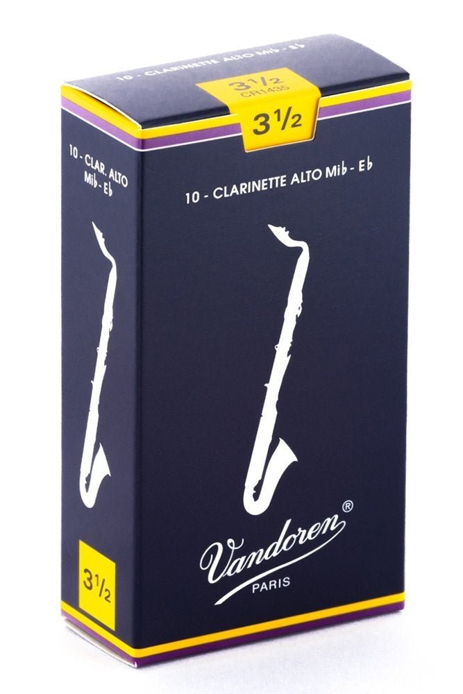 Vandoren - Alto Clarinet Traditional Reeds Strength 3.5; Box Of 10 - La Boîte Musicale - Vandoren -