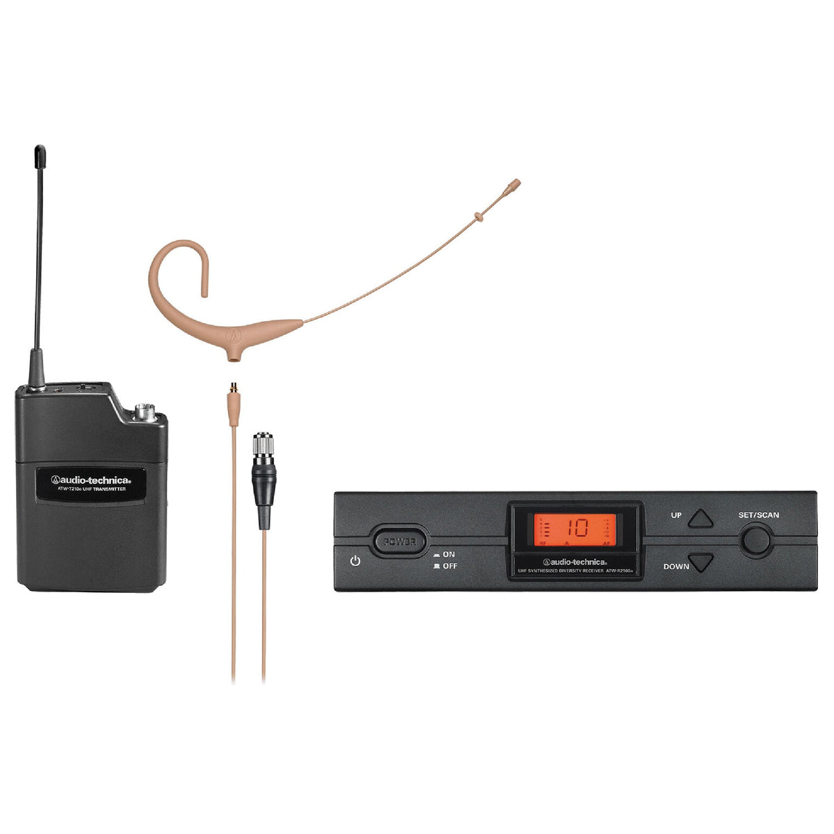 Audio-Technica ATW-2192XCSTH 2000 Series Wireless Bodypack + Headworn (Beige) System