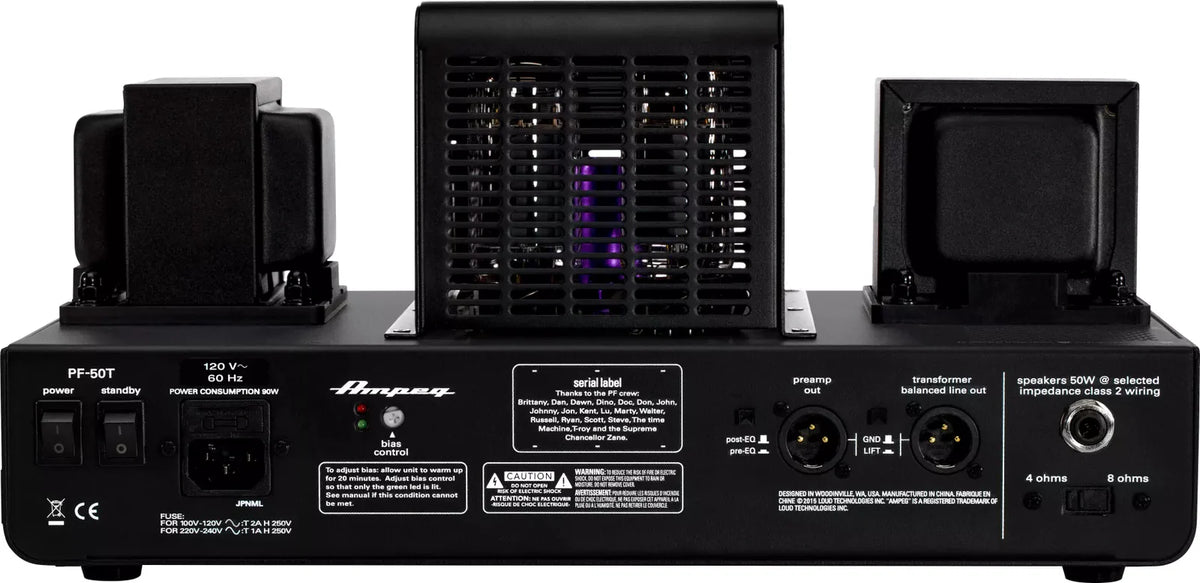 Ampeg PF50T Portaflex 50W All-Tube Bass Head