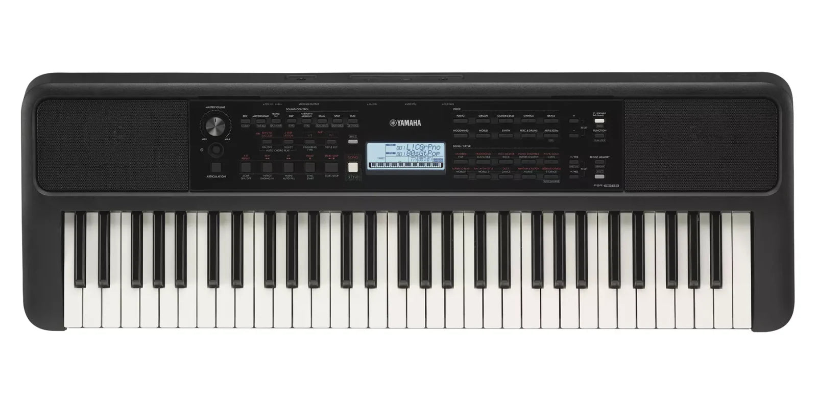 Yamaha PSRE383 Portable Touch Sensitive Keyboard - 61 Keys