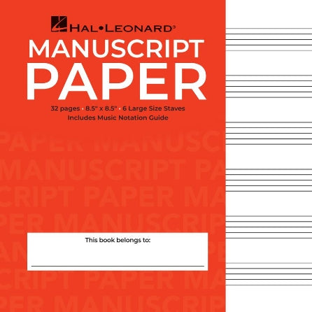 Hal Leonard - Wide Staff Manuscript Paper (Red Cover)