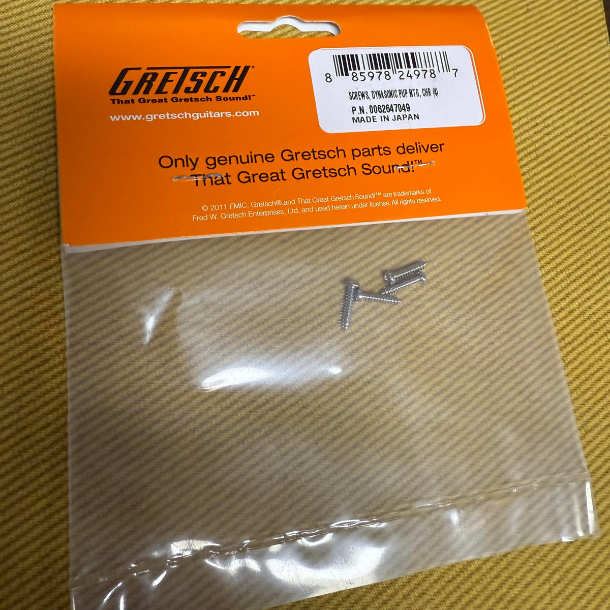 Gretsch Pickup Mounting Screws, DynaSonic™ Pickups, Chrome (12)