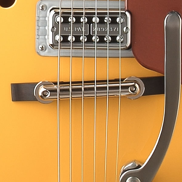 Gretsch Bridge Assembly, "Rocking" Bar, Chrome with Ebony base
