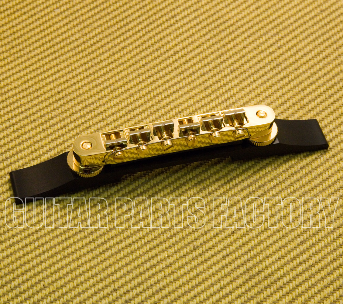 Gretsch Bridge Assembly, Adjusto-Matic™, Gold w/ Ebony Base