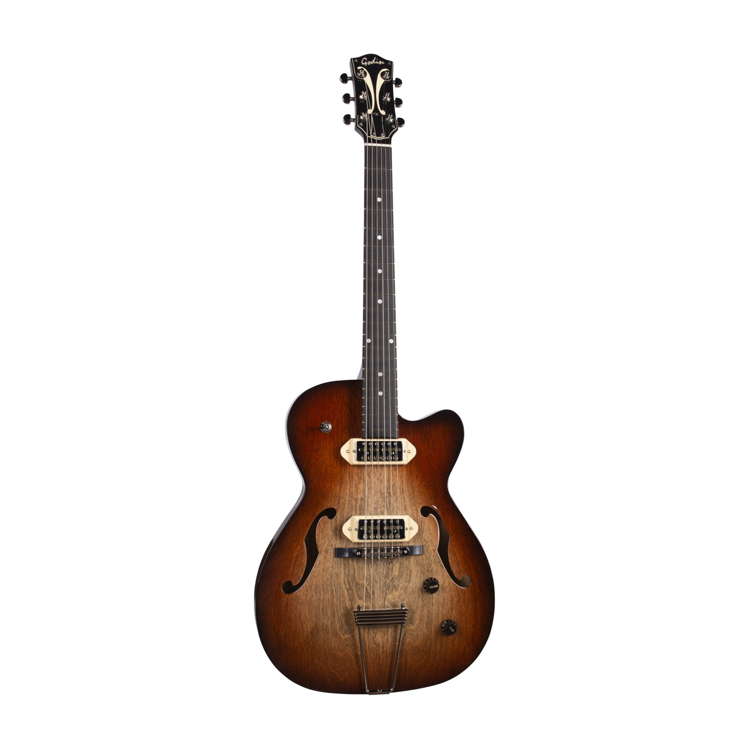 Godin - 5th Avenue TL Gold Foil Vintage Burst HG With Bag, STORE FRONT