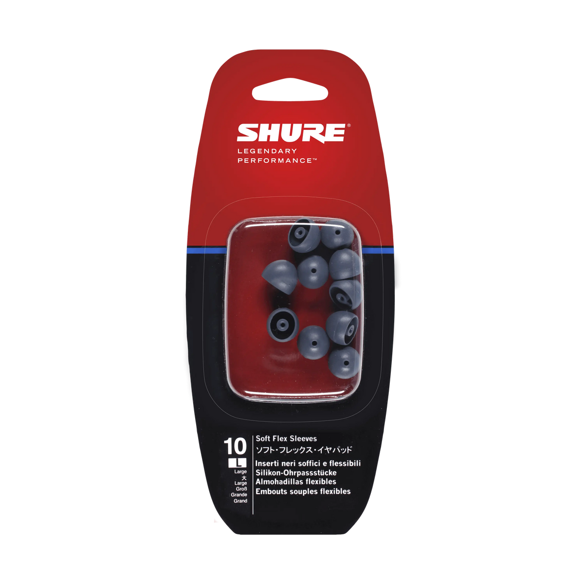 Shure EASFX1-10L - Large Soft Sleeves (10 pack) for Shure Earphones - Grey - product view 1