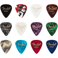 Fender - Celluloid Medley Heavy Picks, 351 Shape - 12 Pack