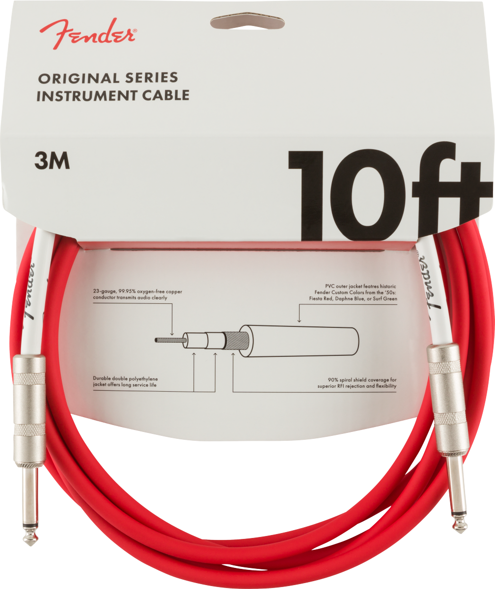 Fender - Original Series Instrument Cable, 10', Fiesta Red