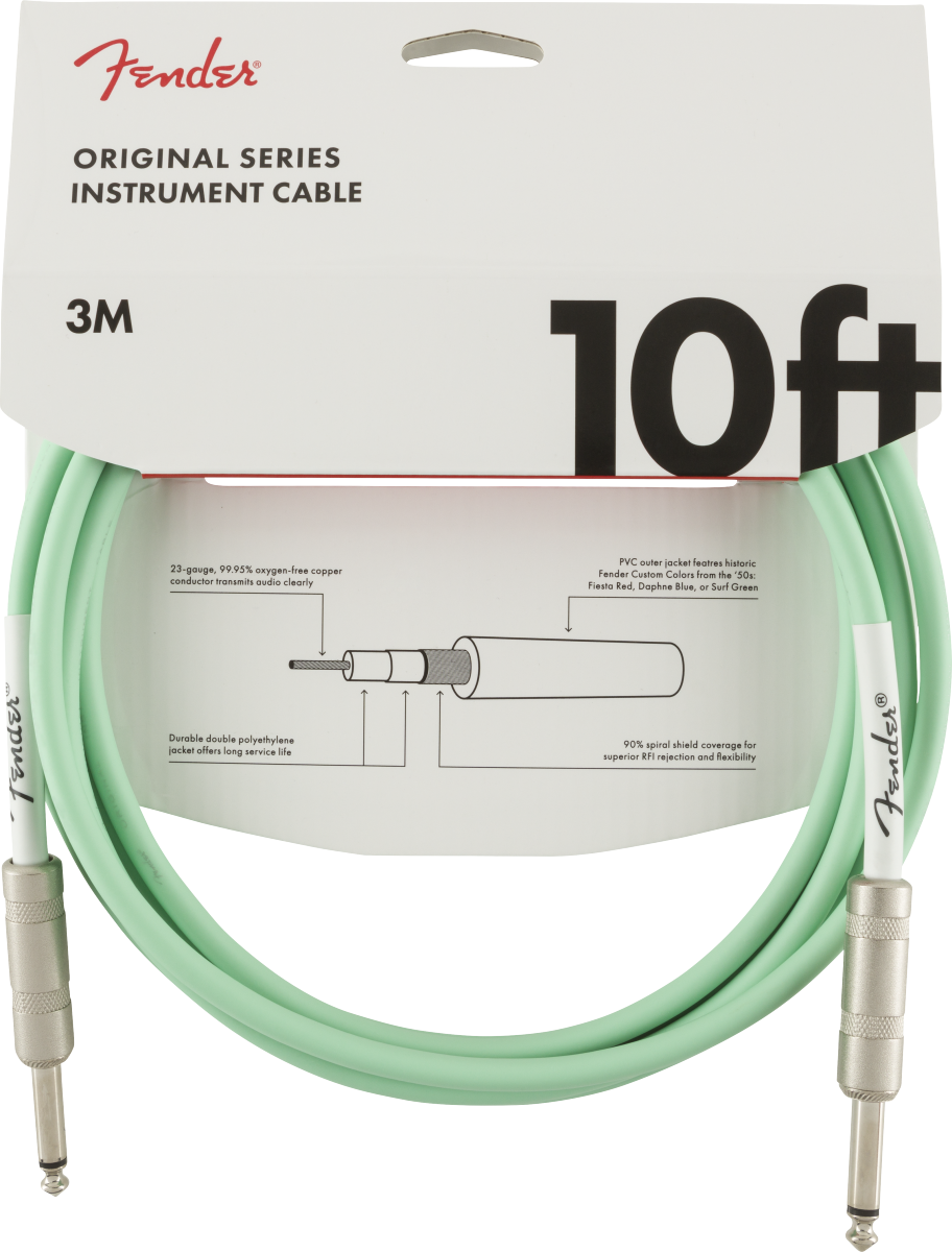 Fender - Original Series Instrument Cable, 10', Surf Green