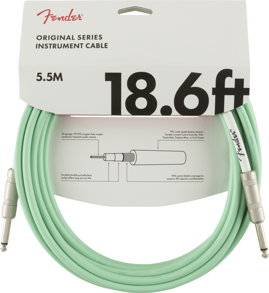 Fender -  Original Series Instrument Cable, 18.6', Surf Green