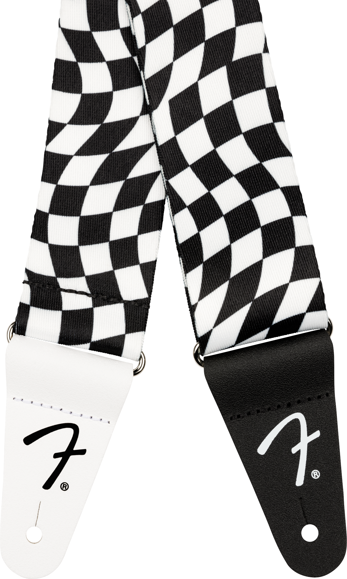 Fender - Wavy Checkerboard Polyester Strap, Black/White