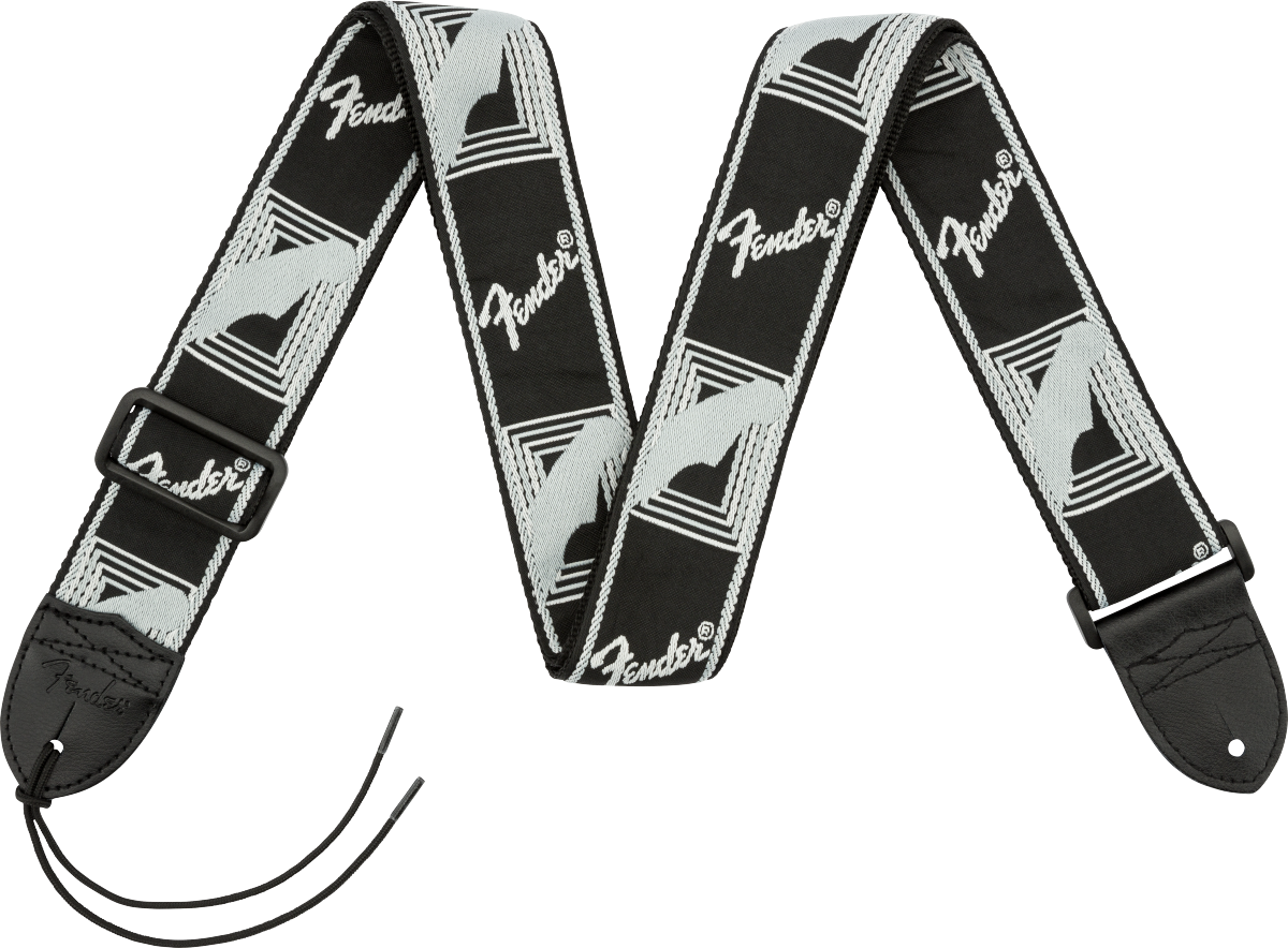 Fender - Monogrammed Strap, Black/Light Grey/Dark Grey, 2"