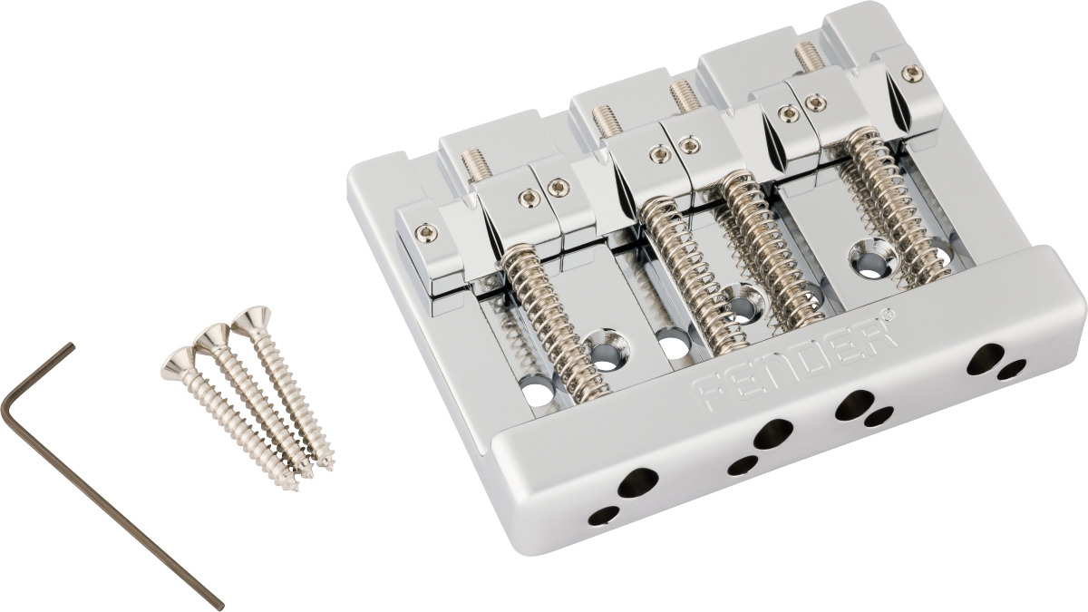 Fender® HiMass™ String-Through 4-String Bass Bridge Assembly With Brass Saddles