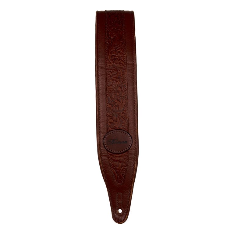 Norman Tan Leather Florentine Overlay Strap