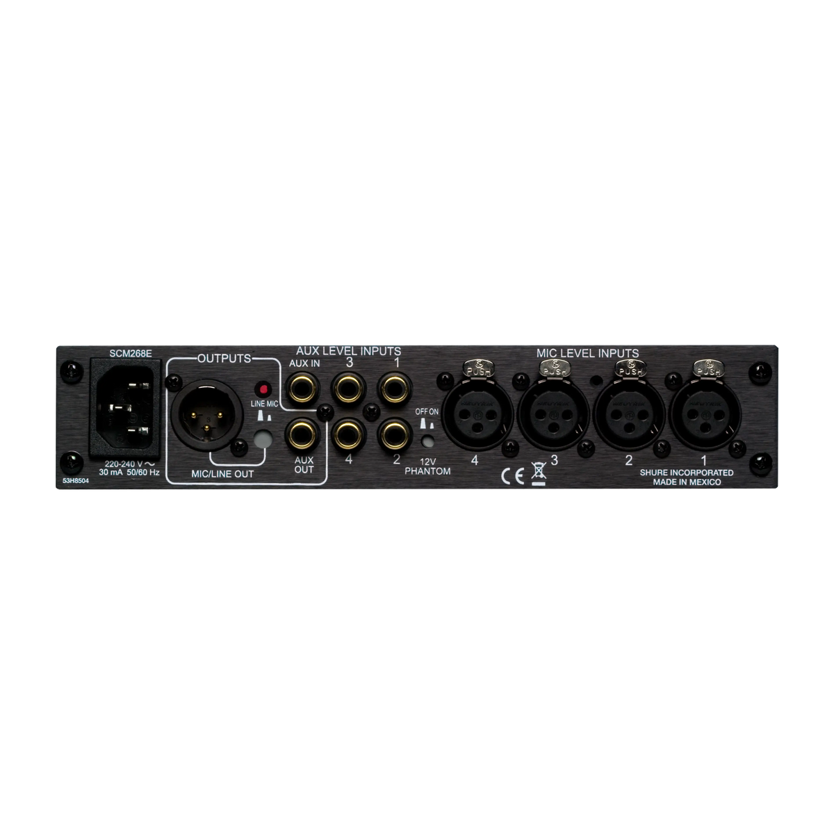 Shure SCM268 - Half Rack Mixer with 4 Balanced Inputs - product view 2