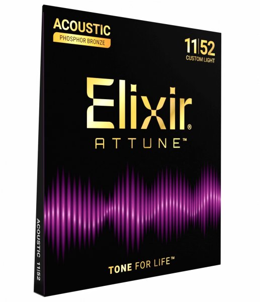 Elixir - Attune Phosphor Bronze Acoustic Guitar Strings Custom Light 11-52