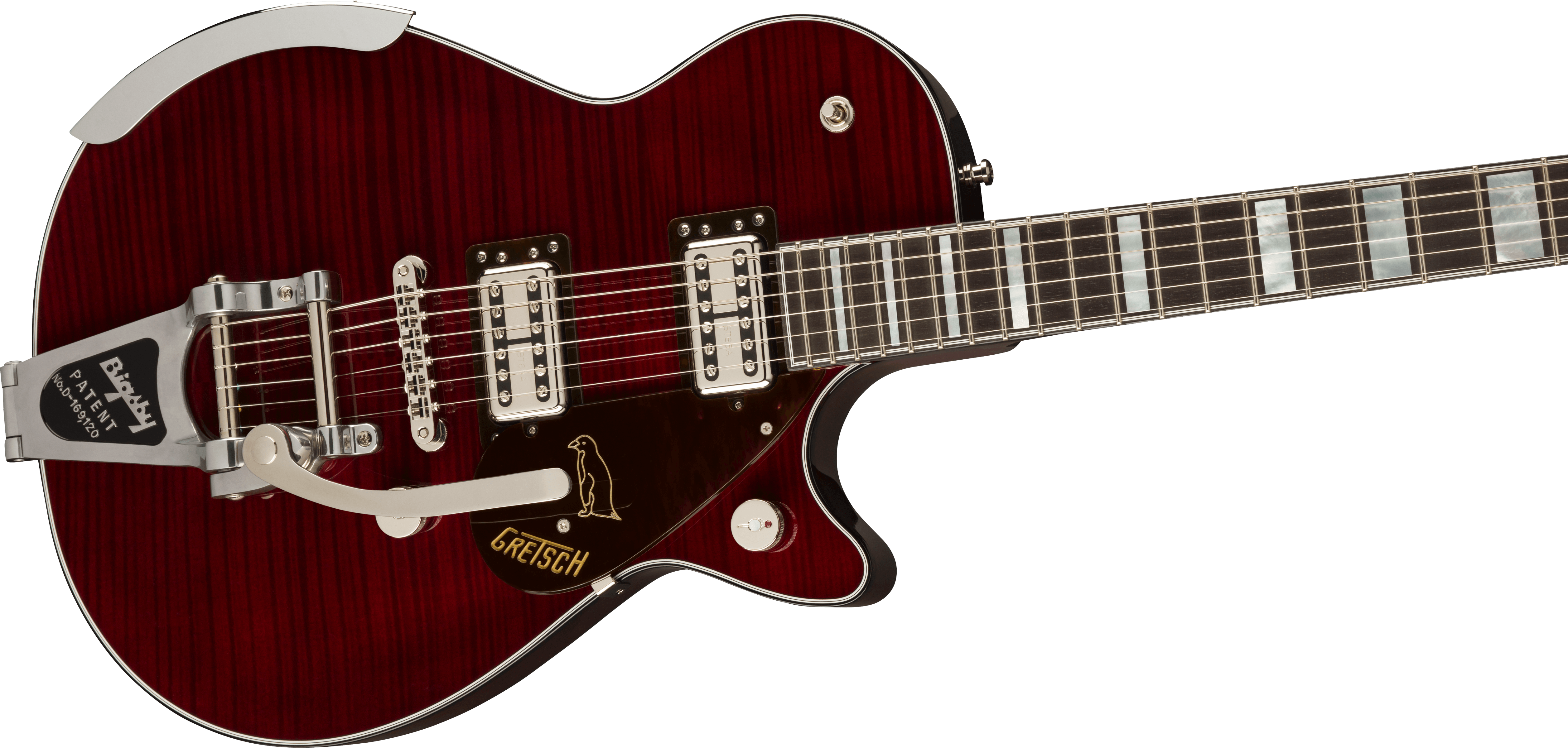Gretsch G6134TFM-NH Nigel Hendroff Signature Penguin™, Ebony Fingerboard, Dark Cherry Metallic Flame (Japan Drop Ship SKU)