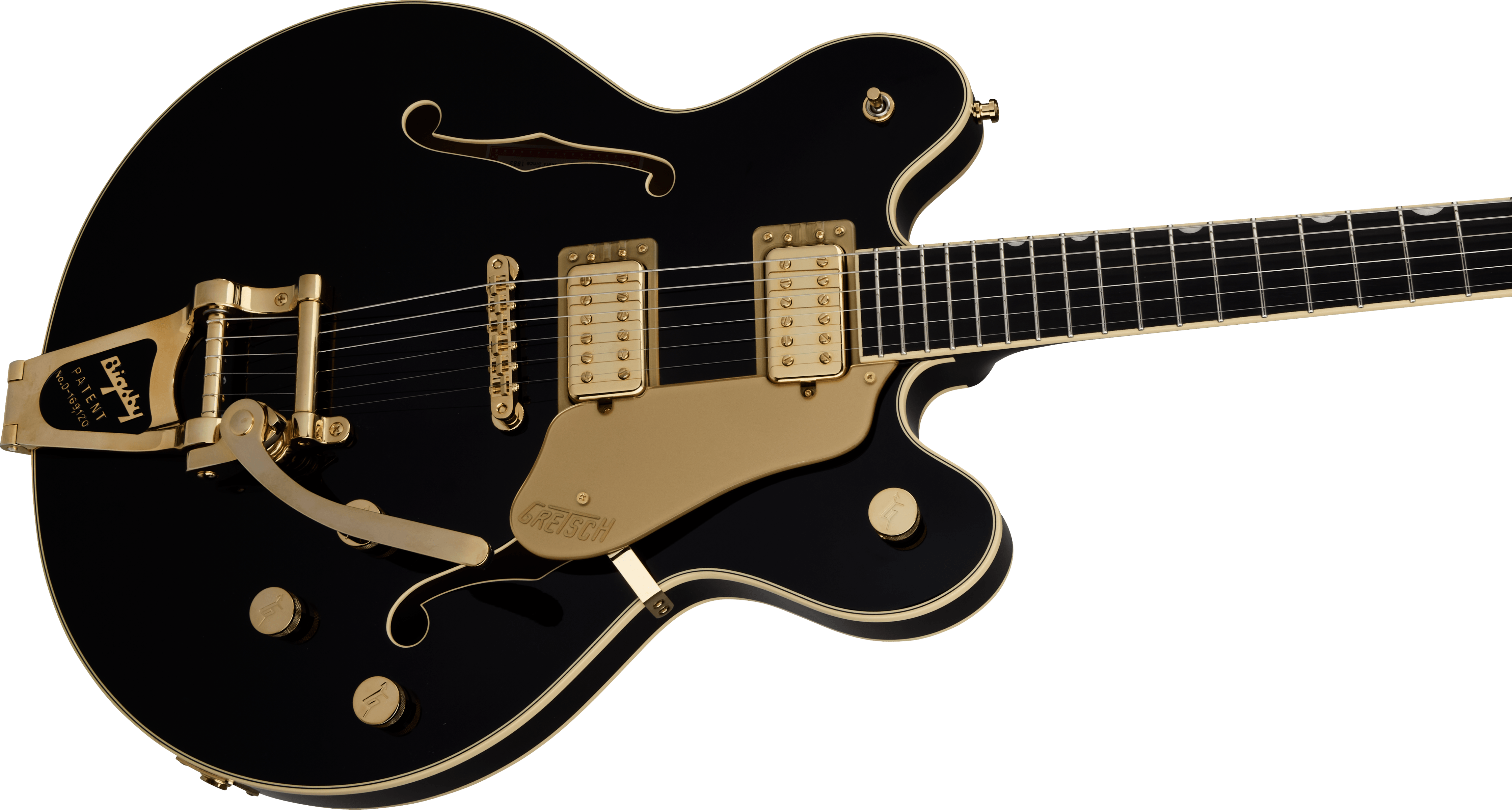 Gretsch Broadkaster® LX Center Block with String-Thru Bigsby® and Gold Hardware, Ebony Fingerboard, Black