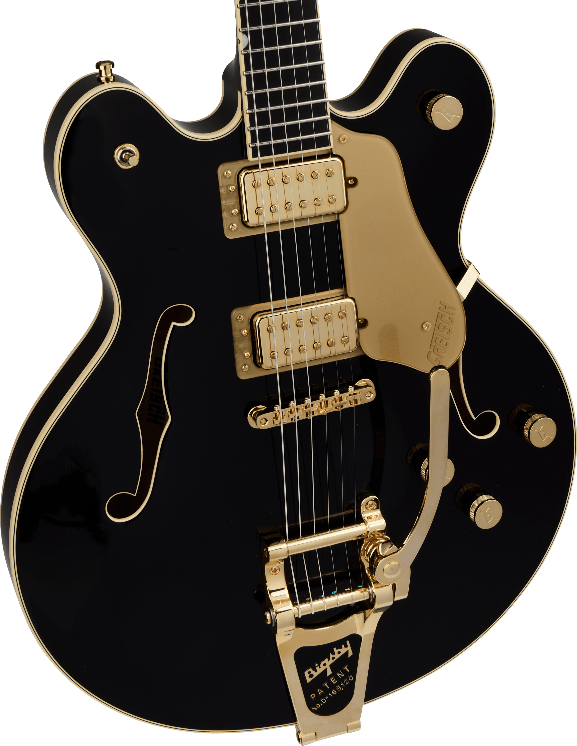 Gretsch Broadkaster® LX Center Block with String-Thru Bigsby® and Gold Hardware, Ebony Fingerboard, Black