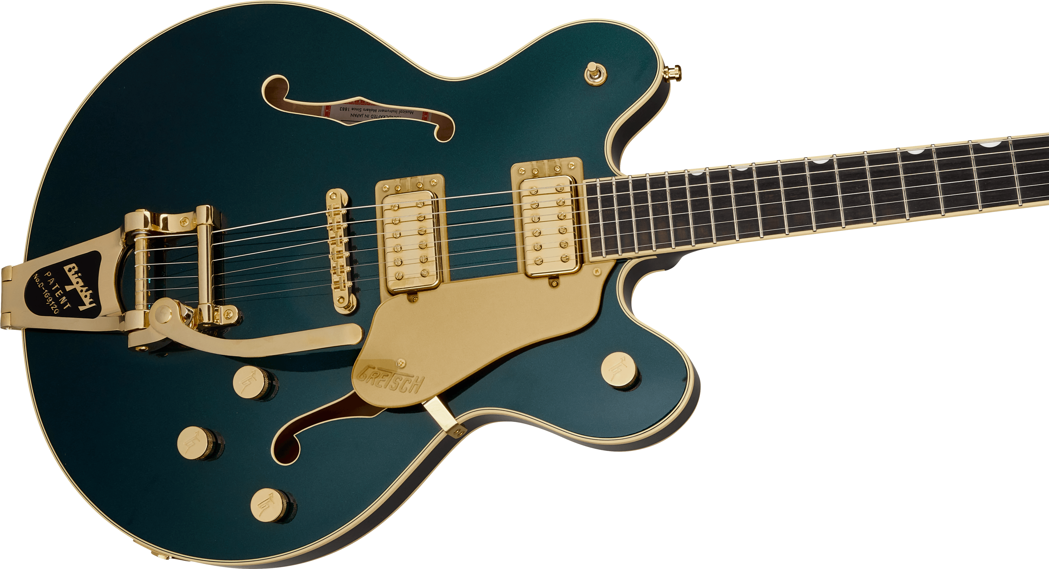 Gretsch Broadkaster® LX Center Block with String-Thru Bigsby® and Gold Hardware, Ebony Fingerboard, Cadillac Green