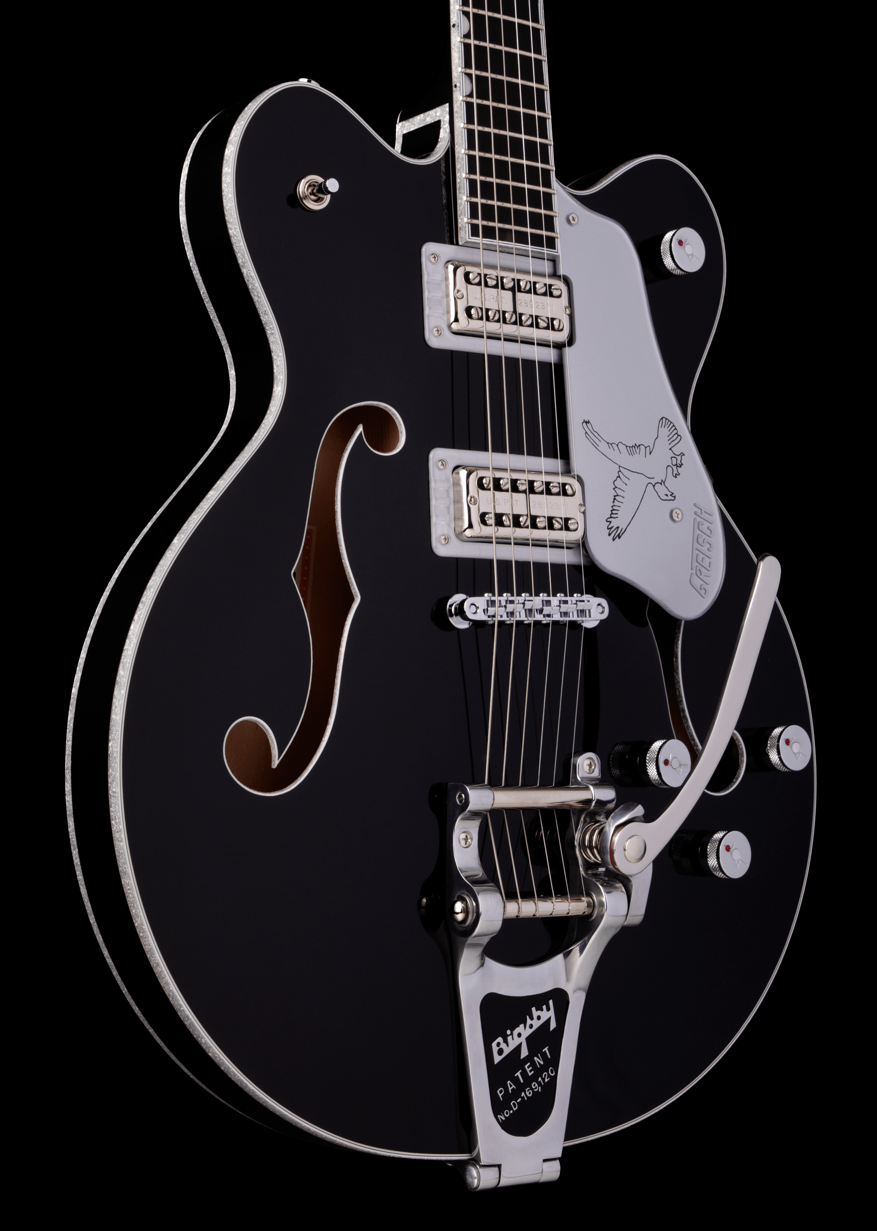 Gretsch G6636TSL Players Edition Silver Falcon™ Center Block Double-Cut with String-Thru Bigsby®, Filter’Tron™ Pickups, Black