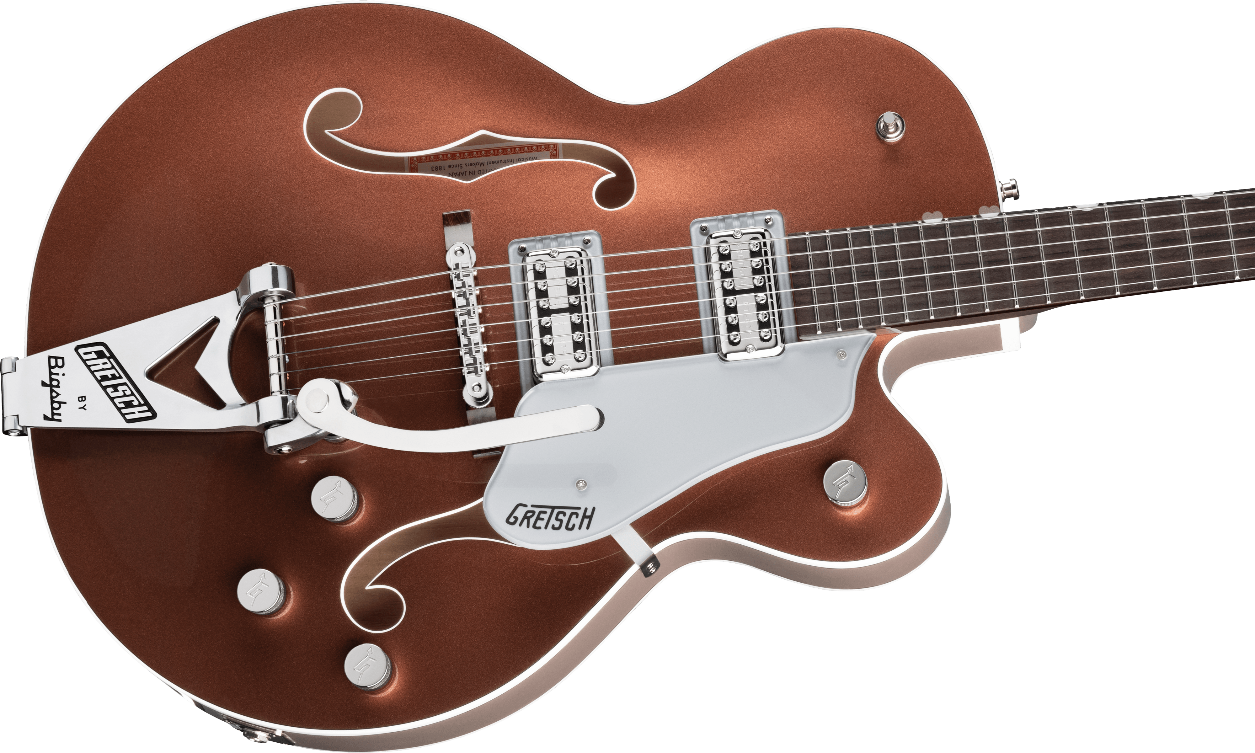 Gretsch G6118T Players Edition Anniversary™ Hollow Body with String-Thru Bigsby®, Rosewood Fingerboard, Two-Tone Copper Metallic/Sahara Metallic