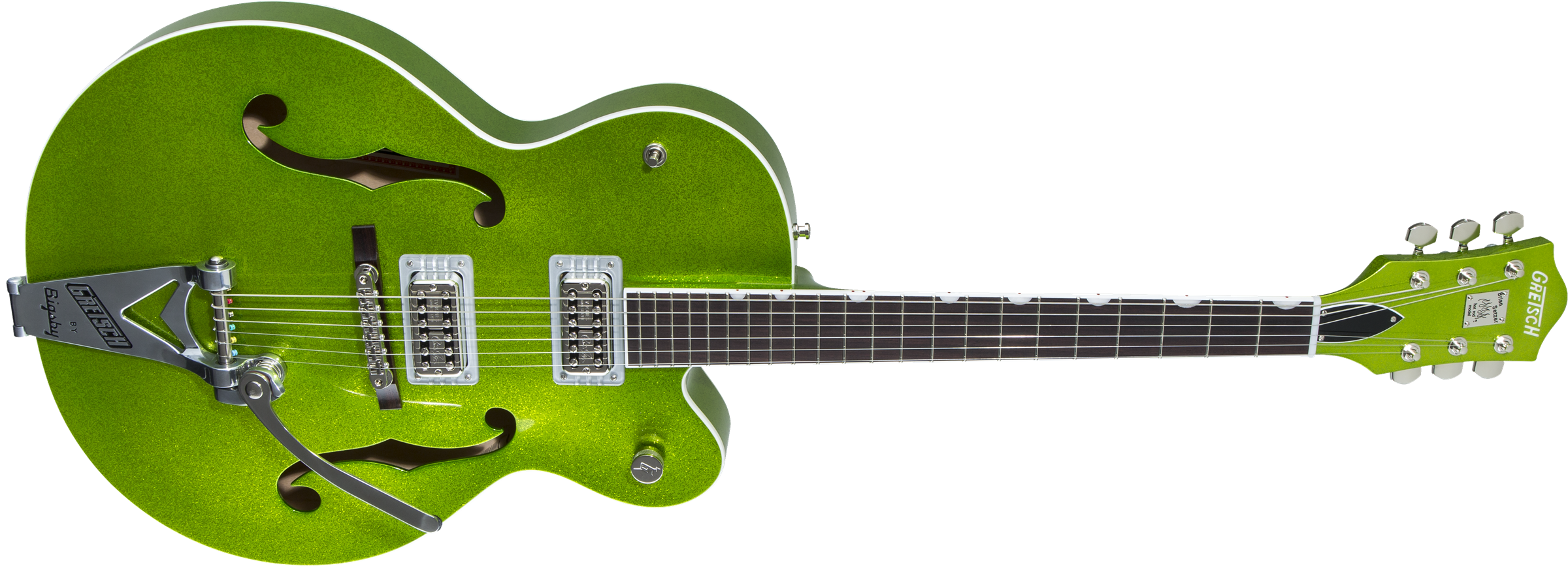 Gretsch G6120T-HR Brian Setzer Signature Hot Rod Hollow Body with Bigsby®, Rosewood Fingerboard, Extreme Coolant Green Sparkle