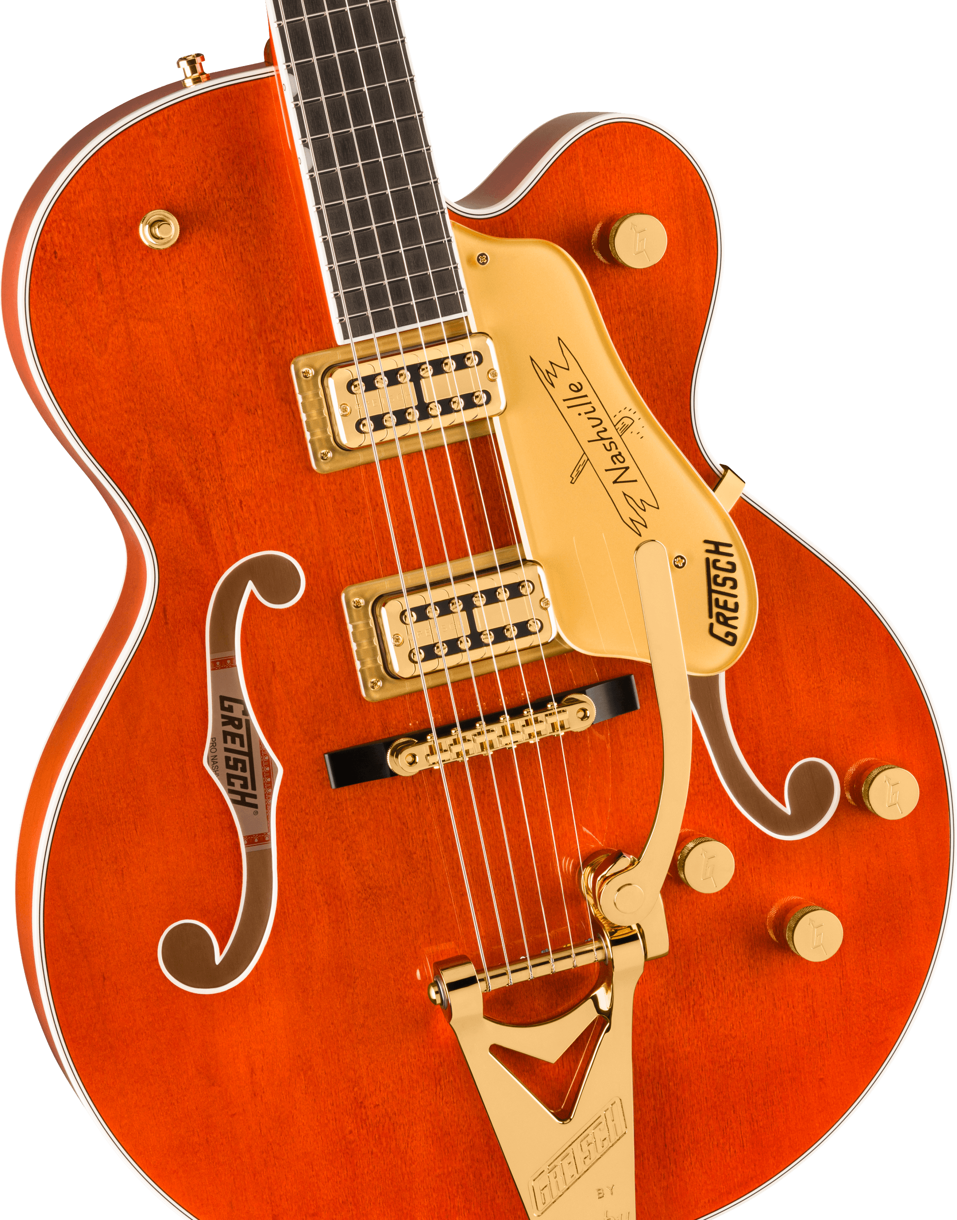 Gretsch Nashville® Hollow Body with String-Thru Bigsby® and Gold Hardware, Ebony Fingerboard, Orange Stain