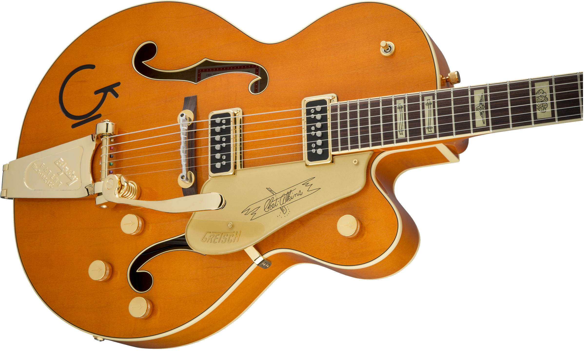 Gretsch G6120T-55 Vintage Select Edition '55 Chet Atkins® Hollow Body with Bigsby®, TV Jones®, Vintage Orange Stain Lacquer