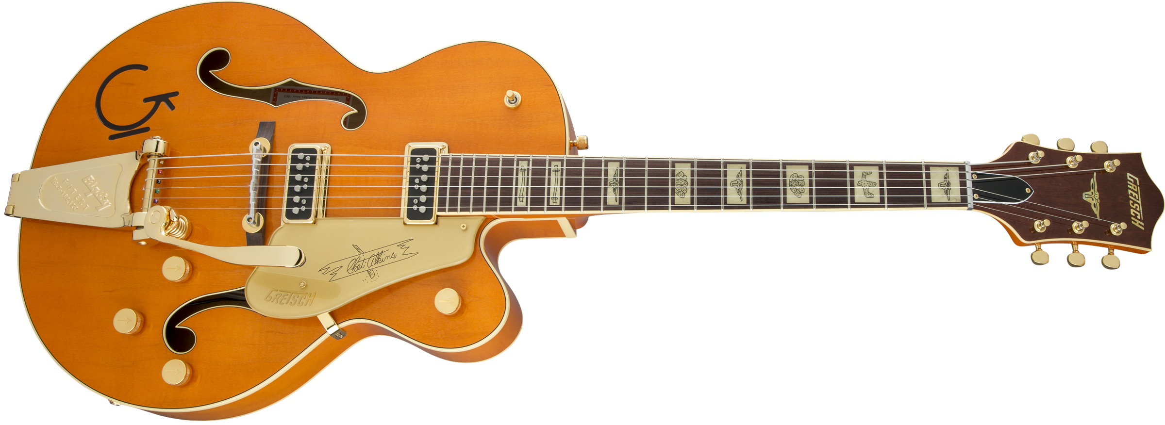 Gretsch G6120T-55 Vintage Select Edition '55 Chet Atkins® Hollow Body with Bigsby®, TV Jones®, Vintage Orange Stain Lacquer