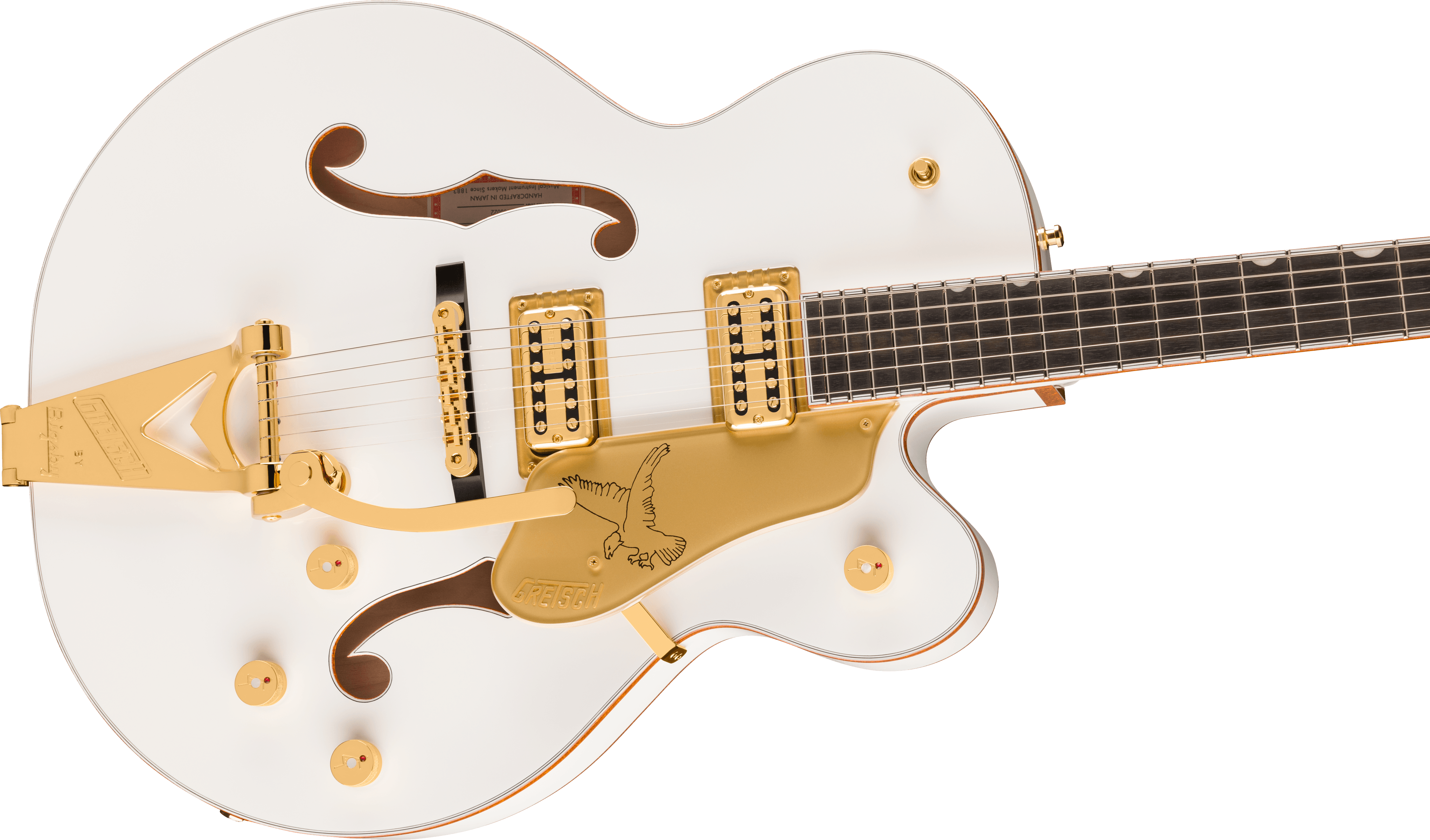 Gretsch Falcon™ Hollow Body with String-Thru Bigsby® and Gold Hardware, Ebony Fingerboard, White