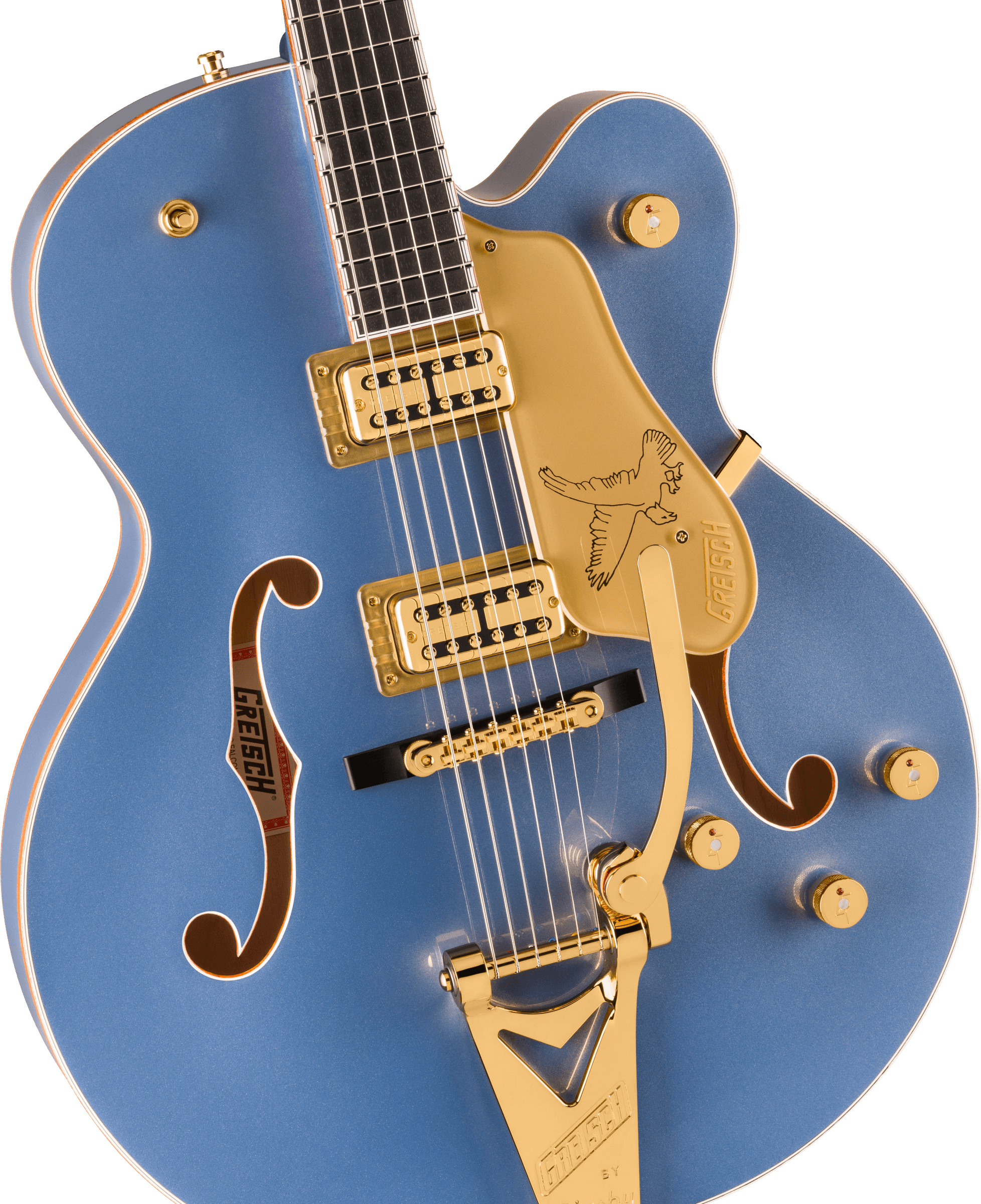 Gretsch Falcon™ Hollow Body with String-Thru Bigsby® and Gold Hardware, Ebony Fingerboard, Cerulean Smoke