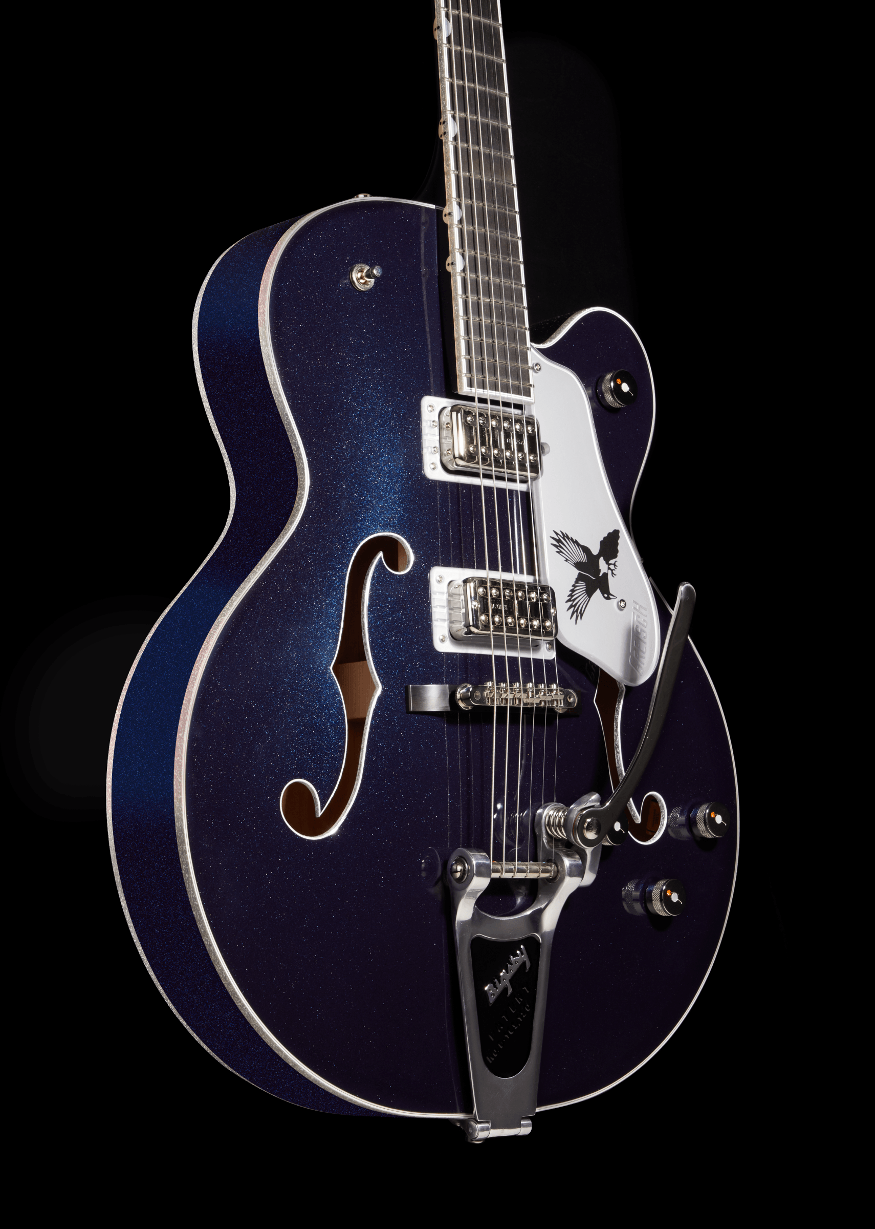Gretsch G6136T-RR Rich Robinson Signature Magpie with Bigsby®, Ebony Fingerboard, Raven's Breast Blue