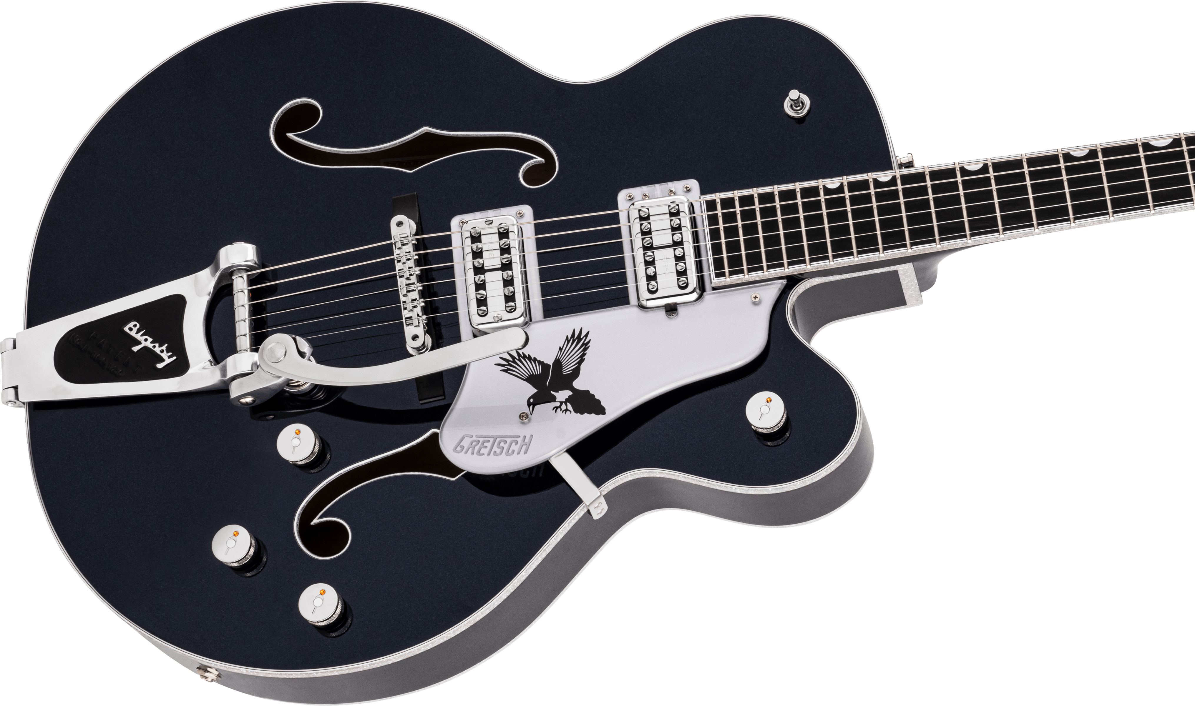 Gretsch G6136T-RR Rich Robinson Signature Magpie with Bigsby®, Ebony Fingerboard, Raven's Breast Blue