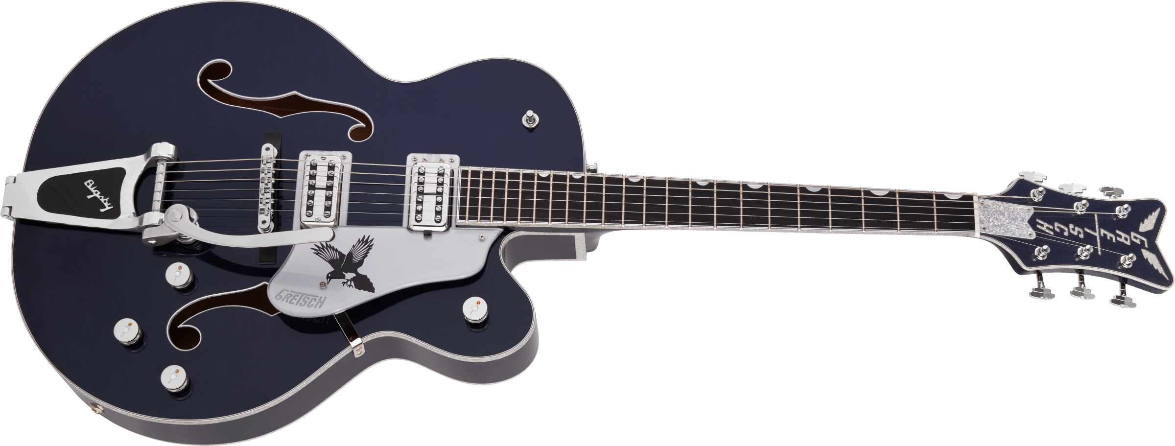 Gretsch G6136T-RR Rich Robinson Signature Magpie with Bigsby®, Ebony Fingerboard, Raven's Breast Blue