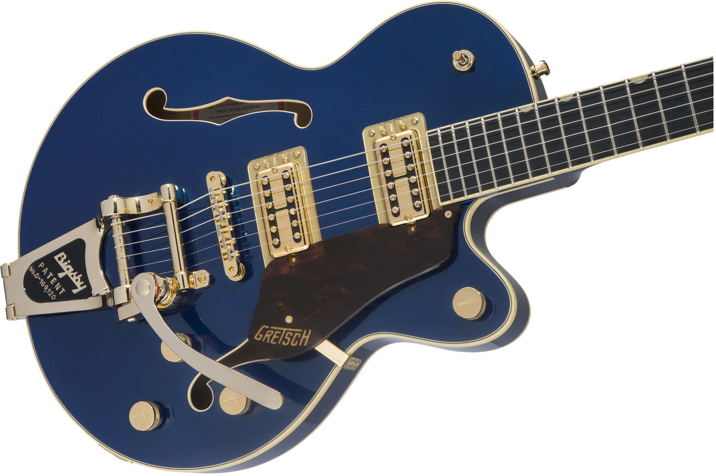 Gretsch G6659TG Players Edition Broadkaster® Jr. Center Block Single-Cut with String-Thru Bigsby® and Gold Hardware, Ebony Fingerboard, Azure Metallic