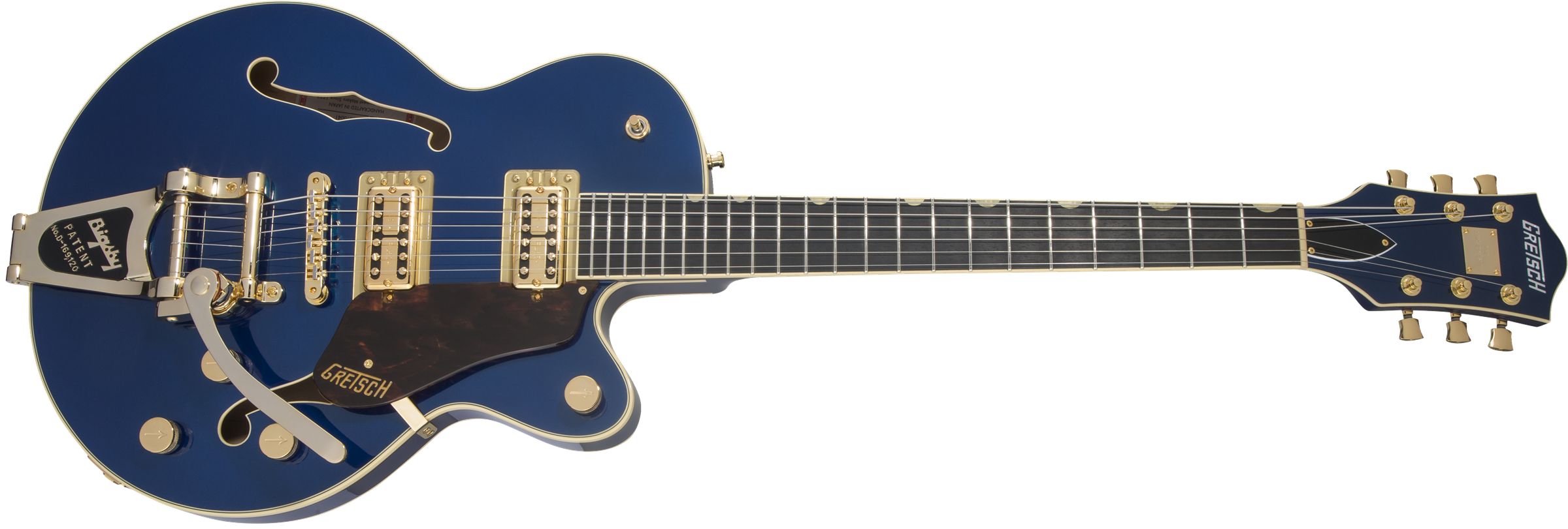 Gretsch G6659TG Players Edition Broadkaster® Jr. Center Block Single-Cut with String-Thru Bigsby® and Gold Hardware, Ebony Fingerboard, Azure Metallic