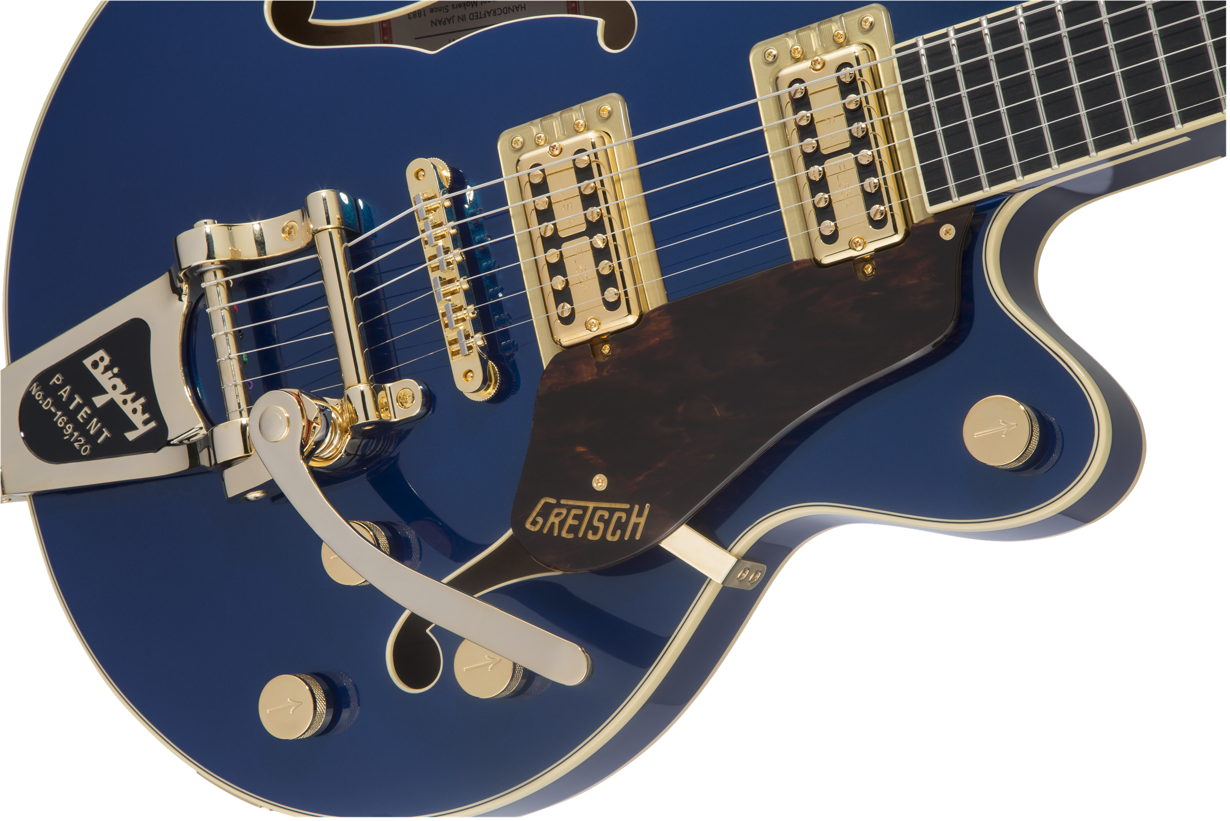 Gretsch G6659TG Players Edition Broadkaster® Jr. Center Block Single-Cut with String-Thru Bigsby® and Gold Hardware, Ebony Fingerboard, Azure Metallic