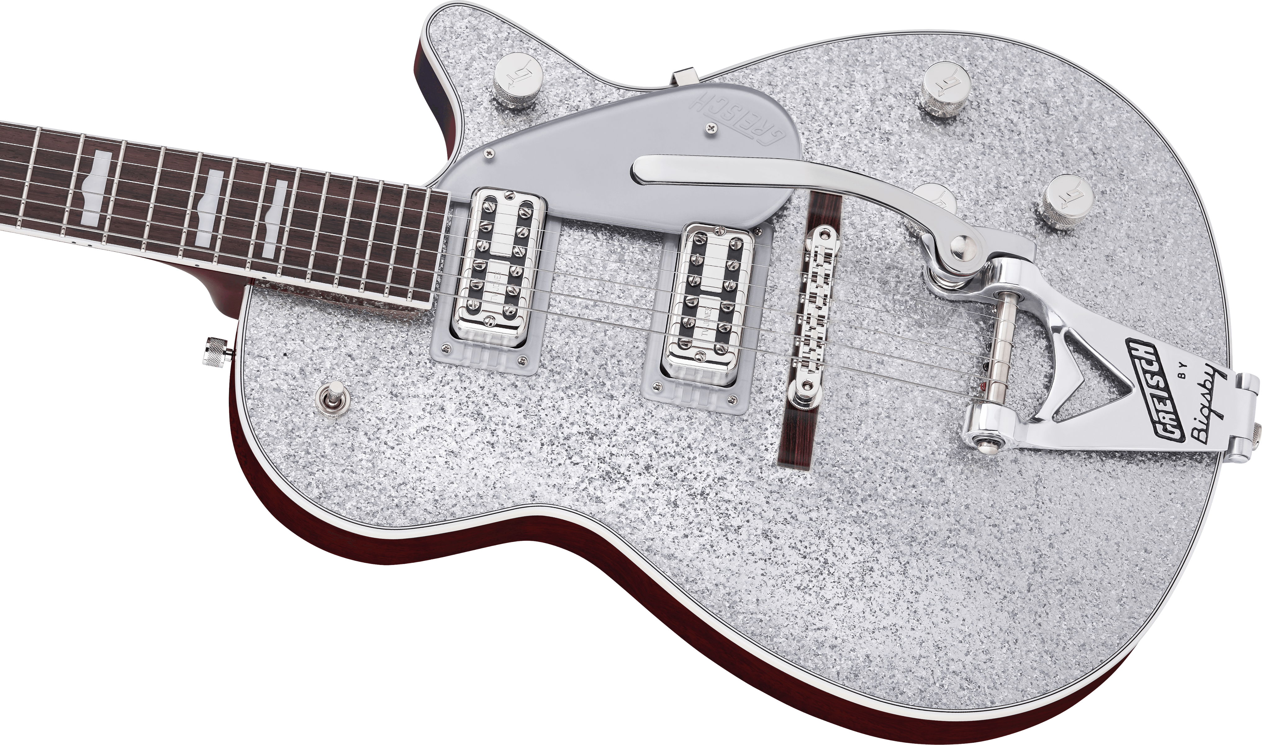 Gretsch G6129T-89 Vintage Select '89 Sparkle Jet™ with Bigsby®, Rosewood Fingerboard, Silver Sparkle