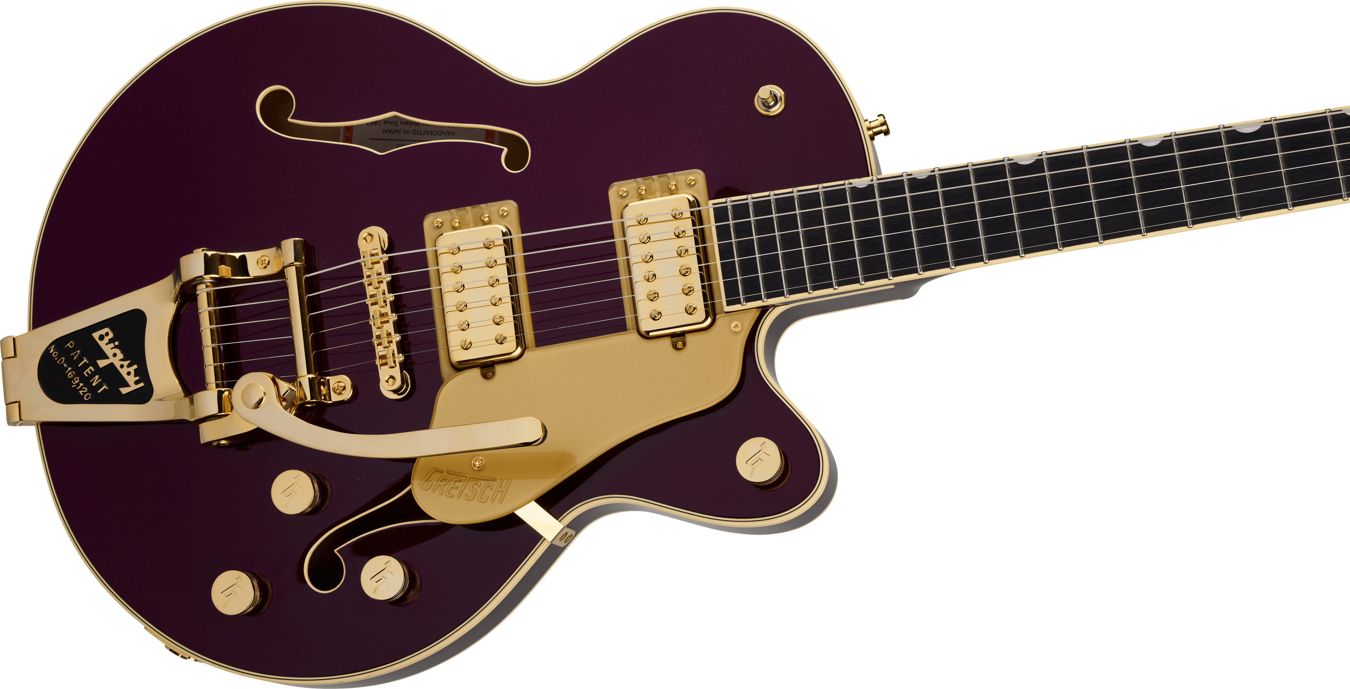 Gretsch Broadkaster® Jr. LX Center Block with String-Thru Bigsby® and Gold Hardware, Ebony Fingerboard, Blackberry