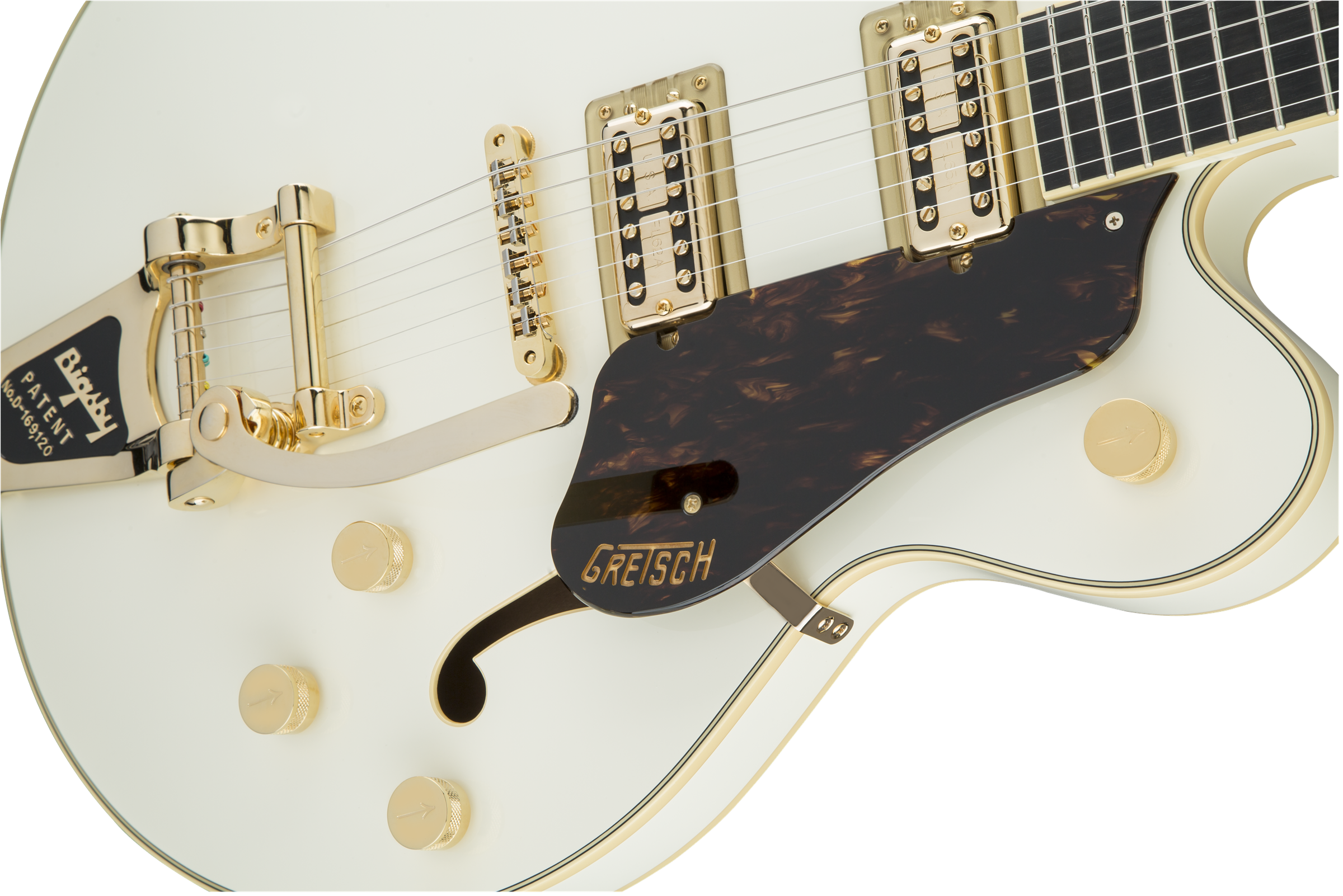 Gretsch G6609TG Players Edition Broadkaster® Center Block Double-Cut with String-Thru Bigsby® and Gold Hardware, USA Full'Tron™ Pickups, Vintage White