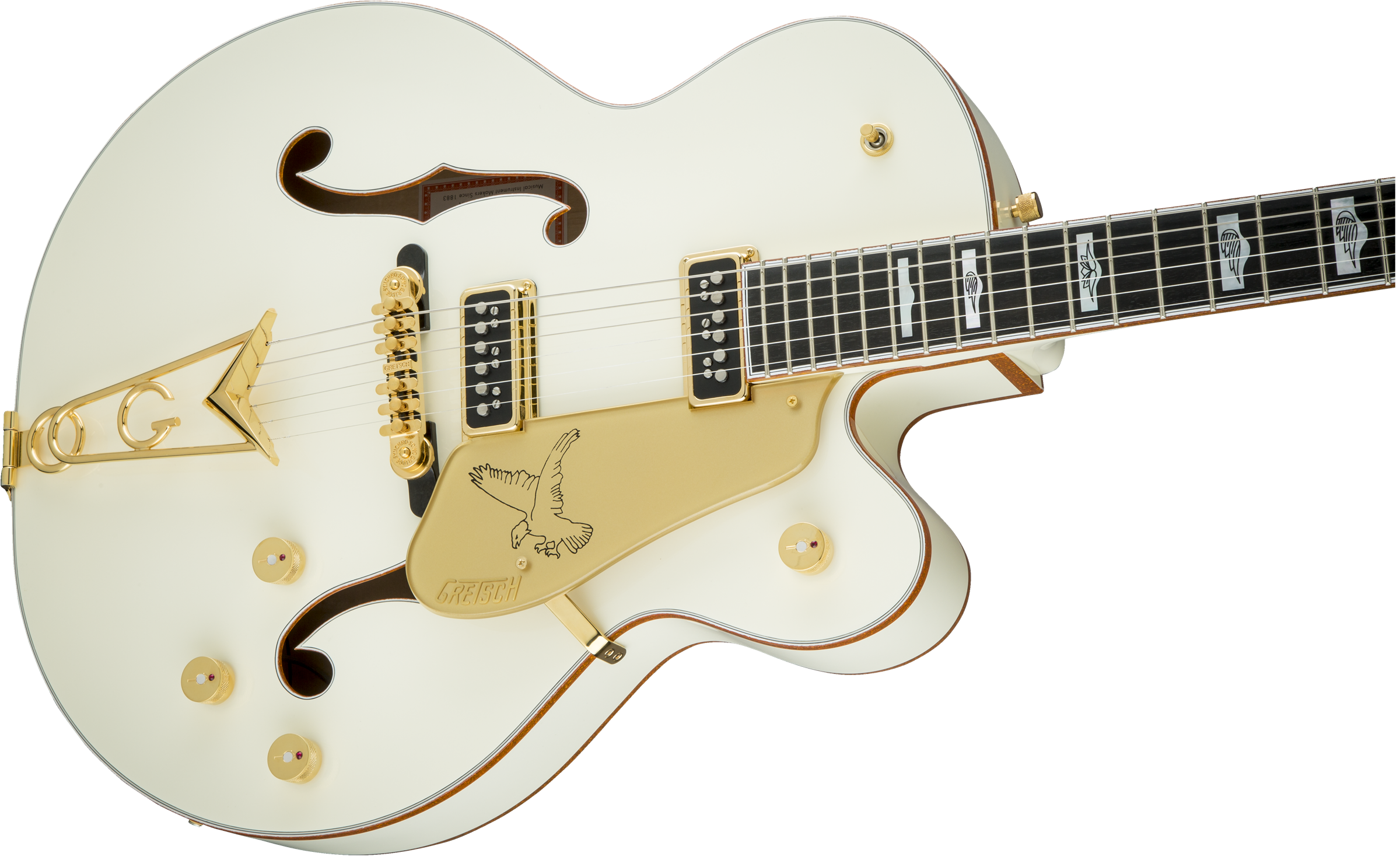 Gretsch G6136-55 Vintage Select Edition '55 Falcon™ Hollow Body with Cadillac Tailpiece, TV Jones®, Solid Spruce Top, Vintage White, Lacquer