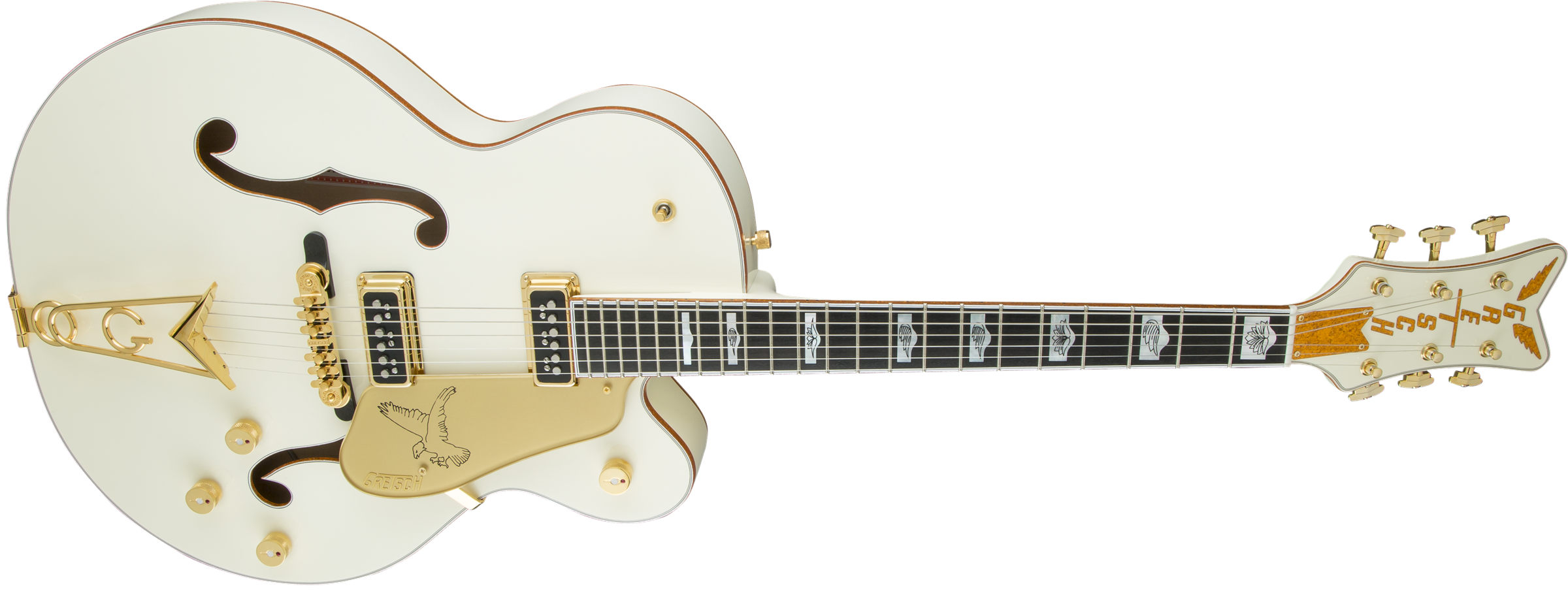 Gretsch G6136-55 Vintage Select Edition '55 Falcon™ Hollow Body with Cadillac Tailpiece, TV Jones®, Solid Spruce Top, Vintage White, Lacquer