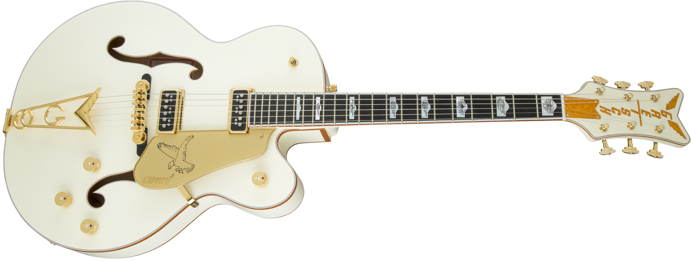Gretsch G6136-55 Vintage Select Edition '55 Falcon™ Hollow Body with Cadillac Tailpiece, TV Jones®, Solid Spruce Top, Vintage White, Lacquer