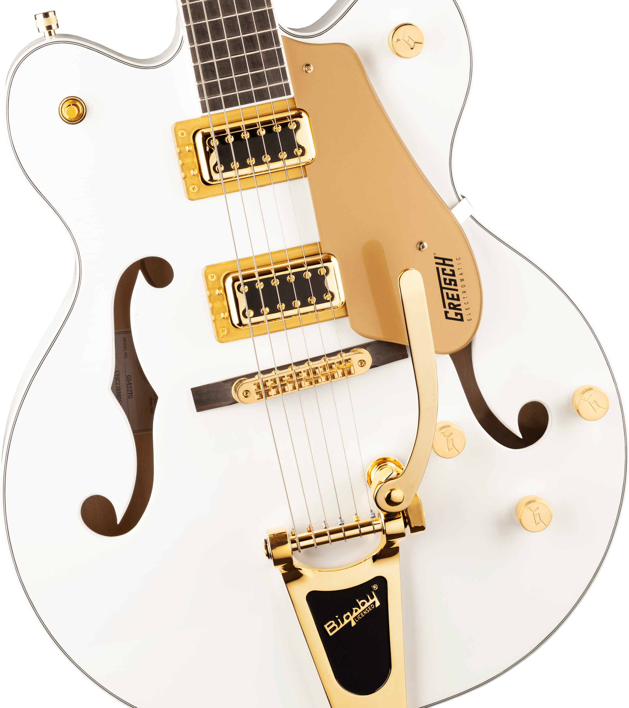 Gretsch G5422TG Electromatic® Classic Hollow Body Double-Cut with Bigsby® and Gold Hardware, Laurel Fingerboard, Snowcrest White